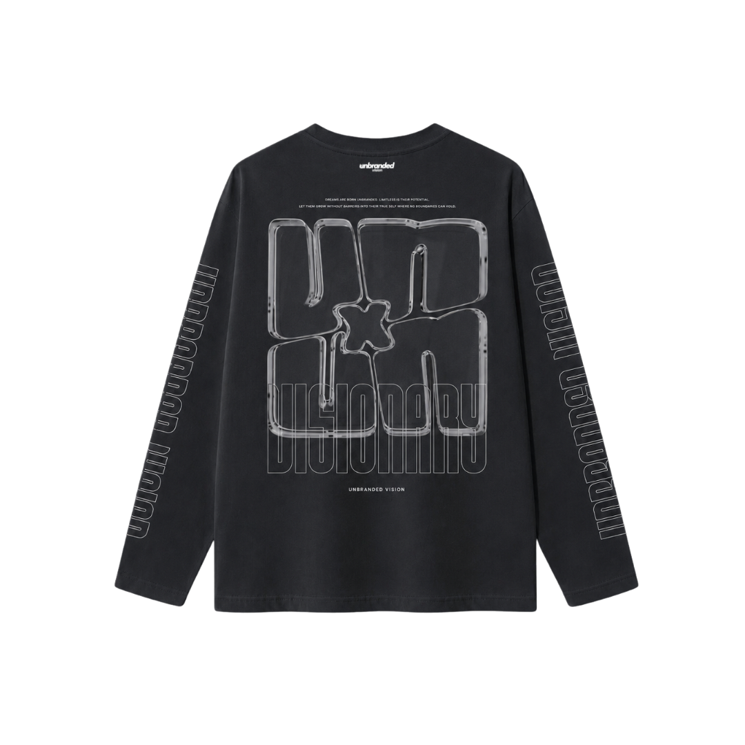 Charcoal long sleeve visionary tee