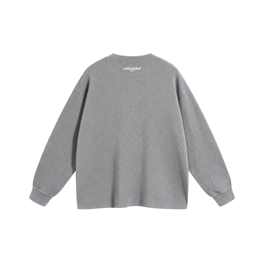 Grey waffle long sleeve sweatshirt