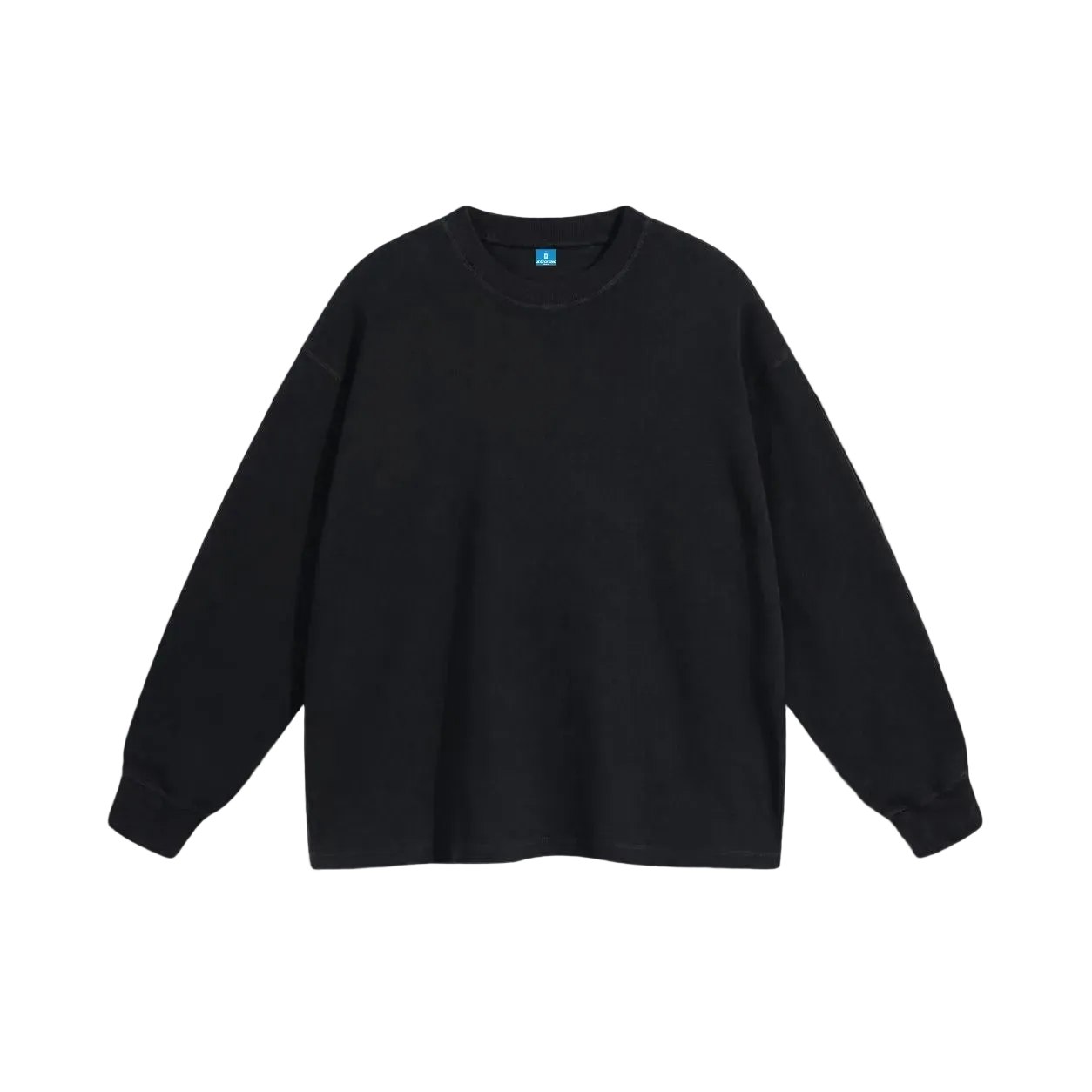 Black waffle long sleeve sweatshirt