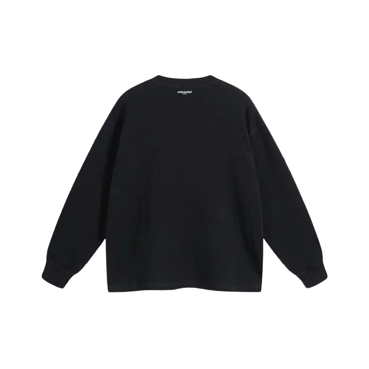 Black waffle long sleeve sweatshirt