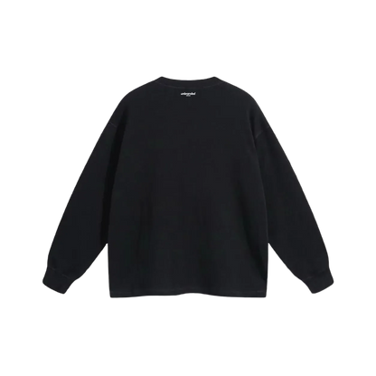 Black waffle long sleeve sweatshirt