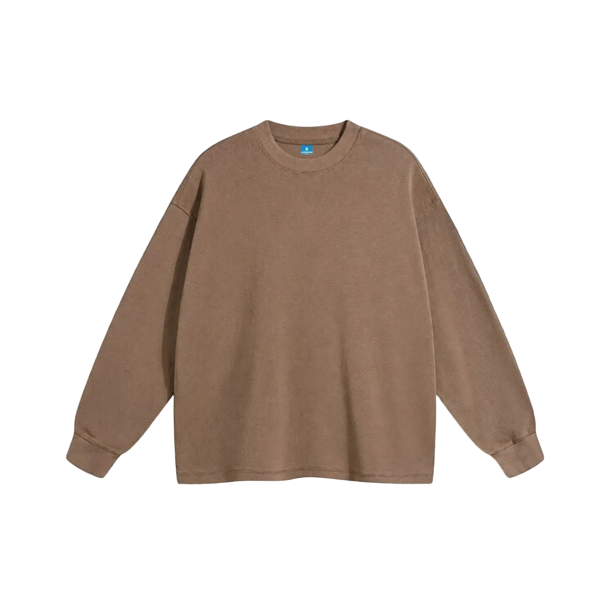 Brown waffle long sleeve sweatshirt