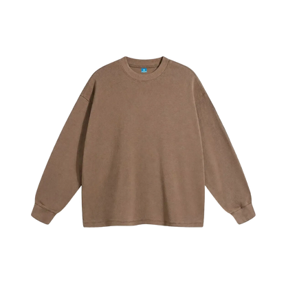 Brown waffle long sleeve sweatshirt