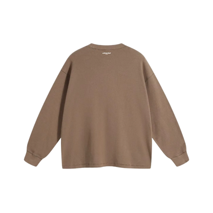 Brown waffle long sleeve sweatshirt