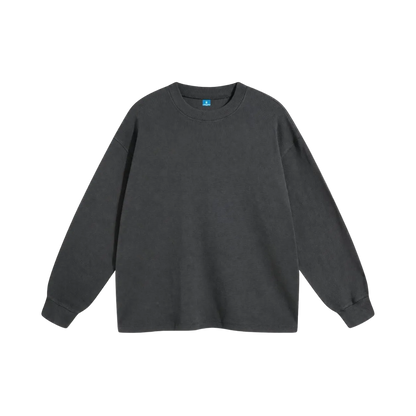 Dark grey waffle long sleeve sweatshirt