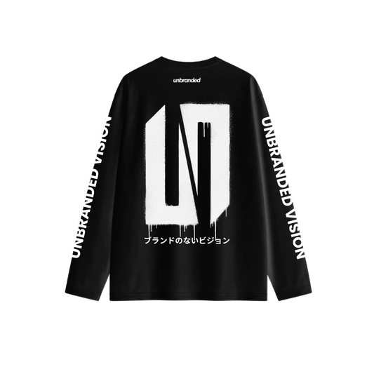 Black long sleeve drip tee