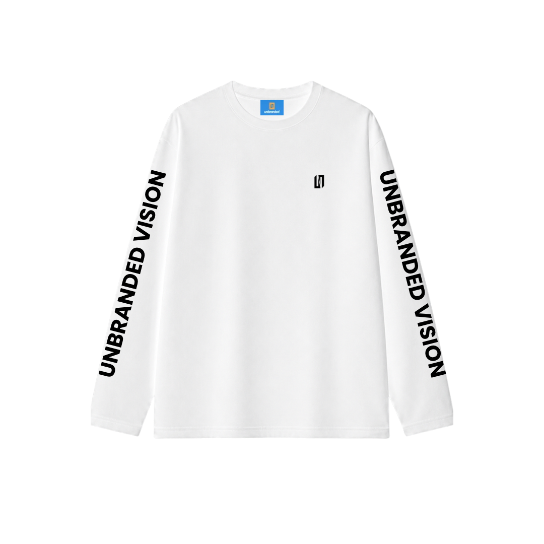 White long sleeve drip tee