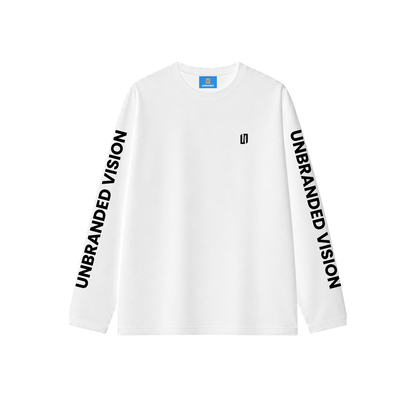 White long sleeve drip tee