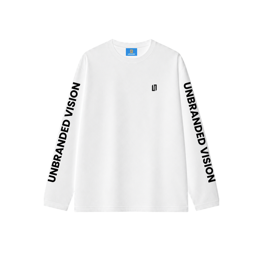 White long sleeve drip tee