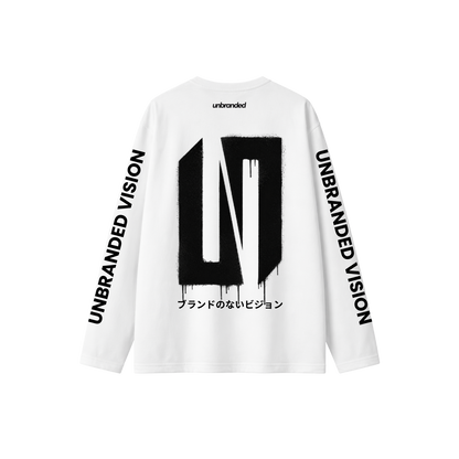 White long sleeve drip tee