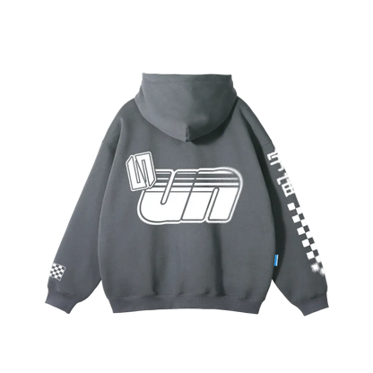Stone grey oversized racer hoodie