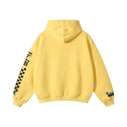 Yellow oversized racer hoodie
