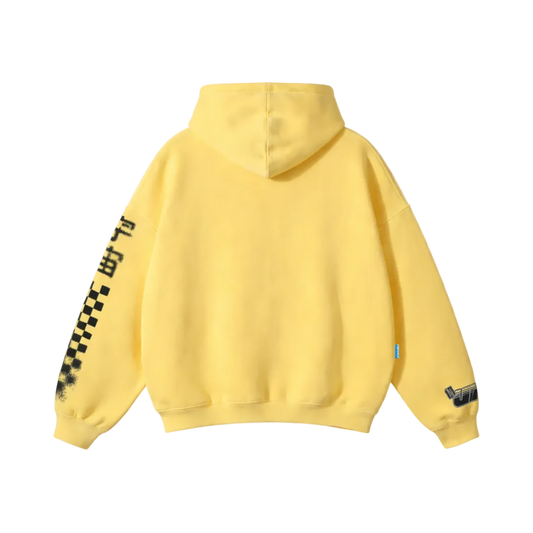 Yellow oversized racer hoodie