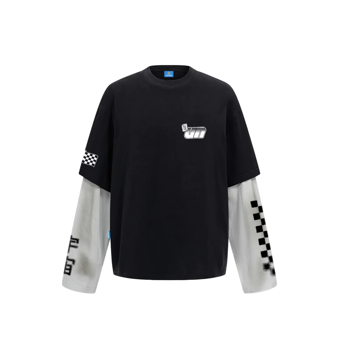 Black long sleeve racer tee