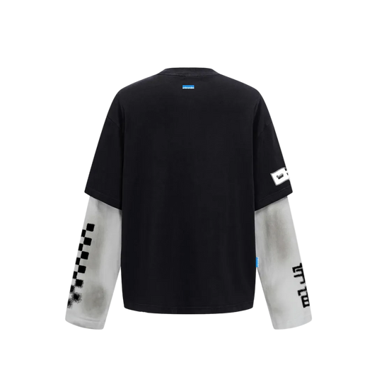 Black long sleeve racer tee