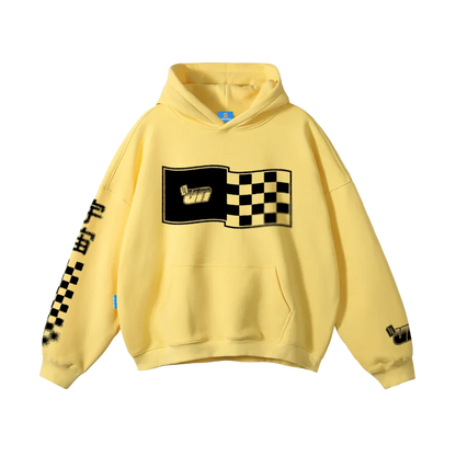Yellow oversized racer hoodie
