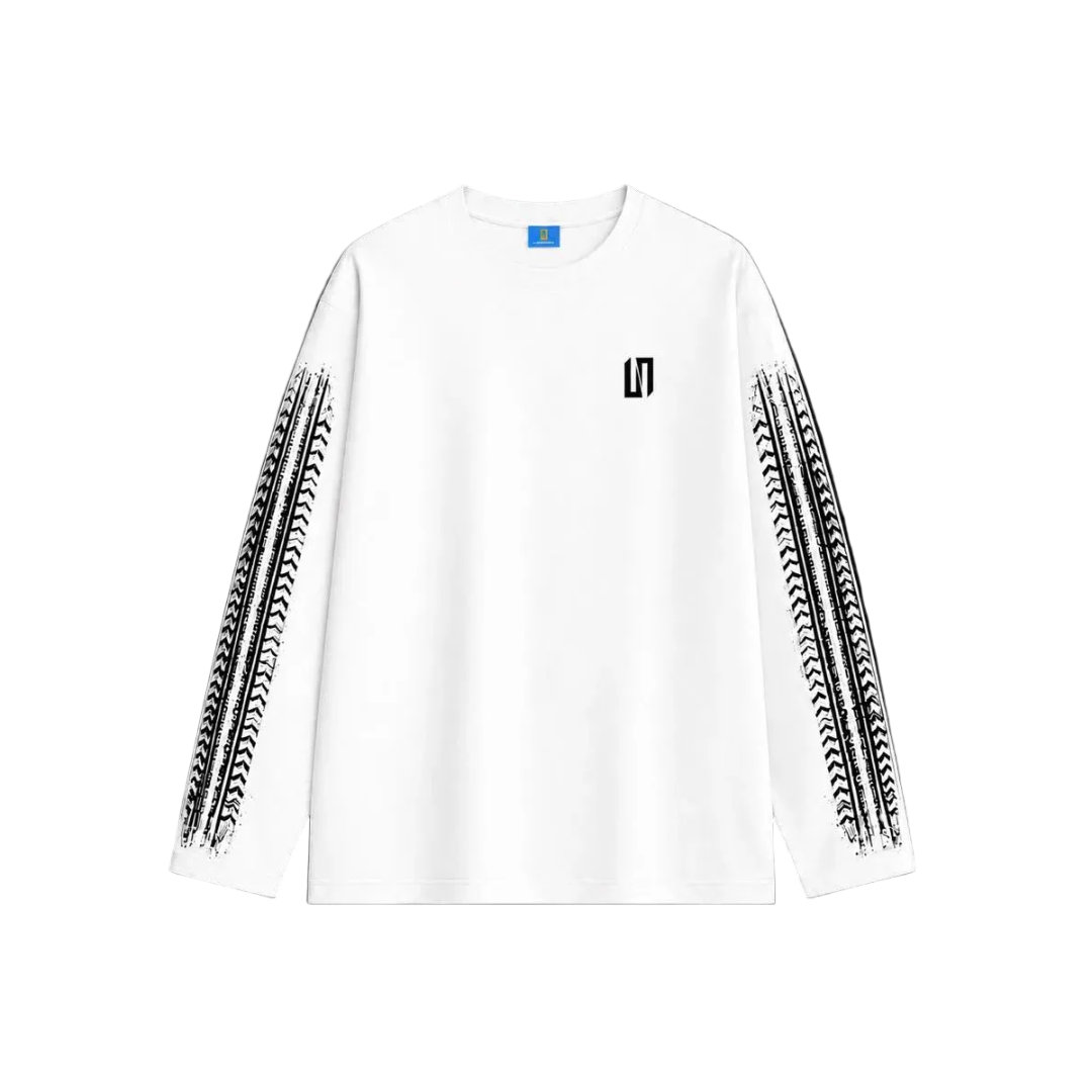 White long sleeve racer tee