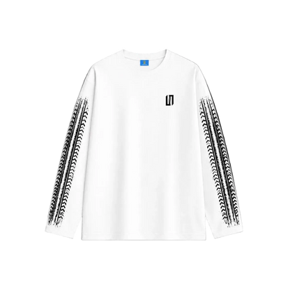 White long sleeve racer tee