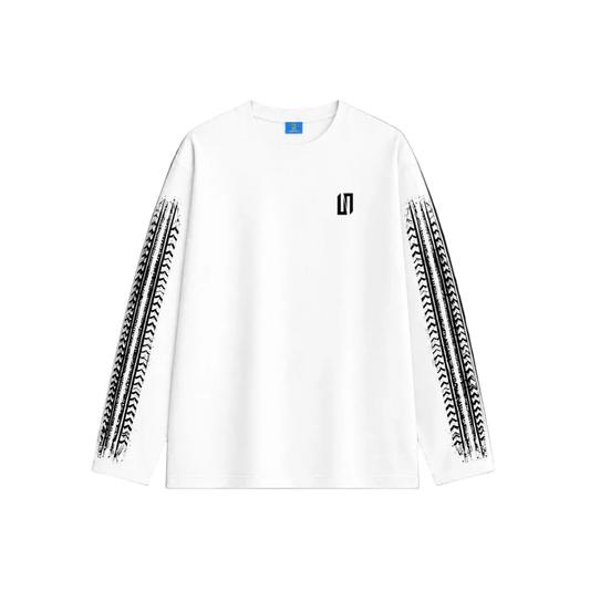 White long sleeve racer tee