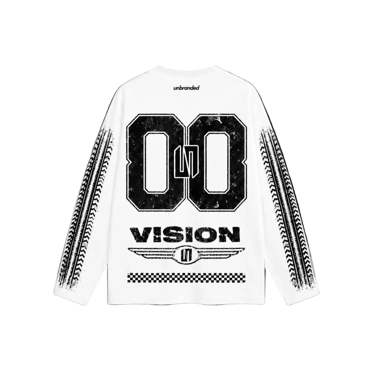 White long sleeve racer tee