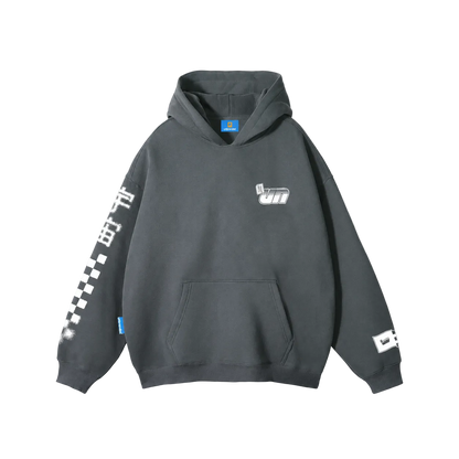 Stone grey oversized racer hoodie