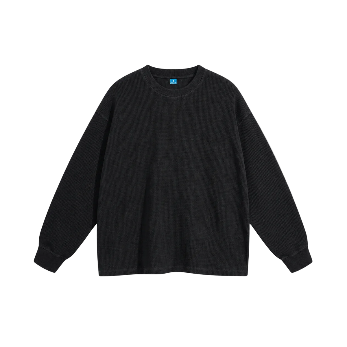 Black waffle long sleeve sweatshirt