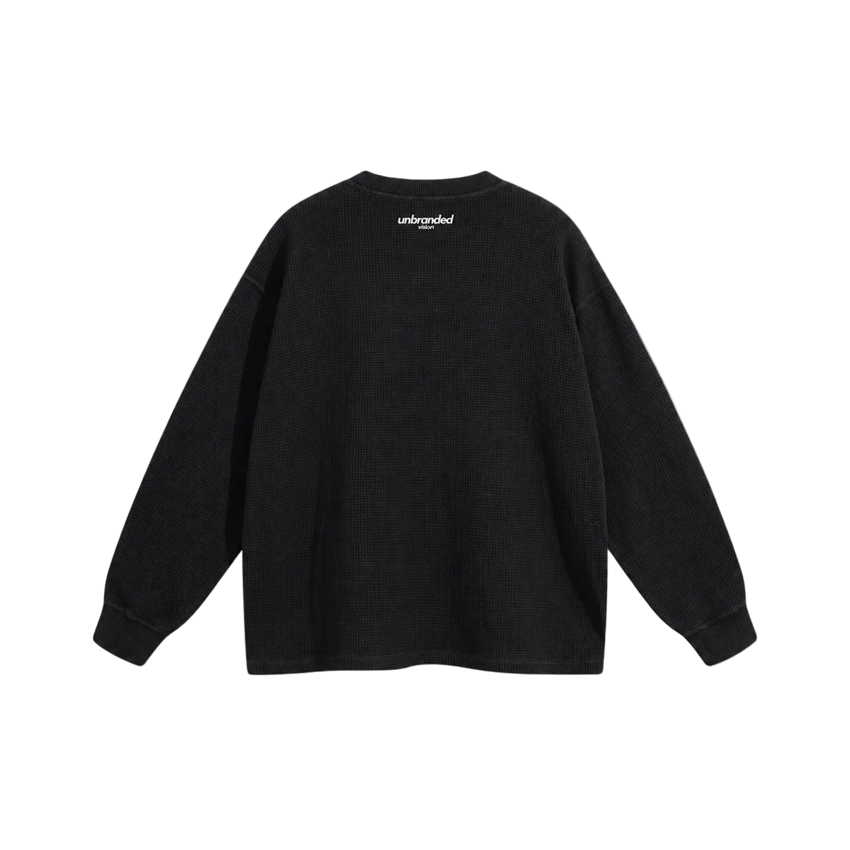 Black waffle long sleeve sweatshirt