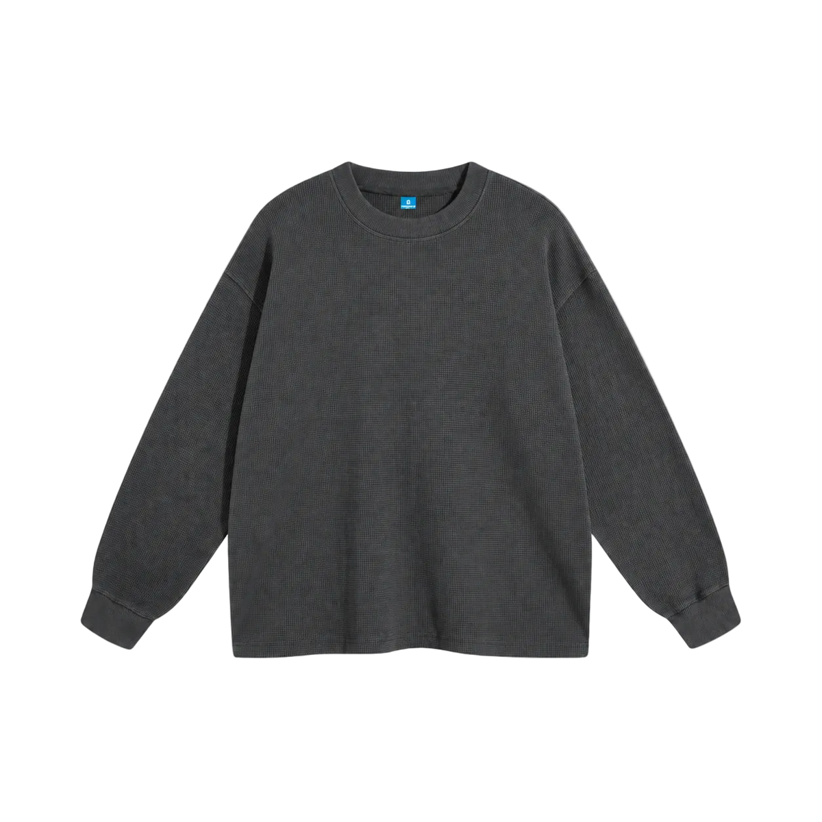 Charcoal grey waffle long sleeve sweatshirt
