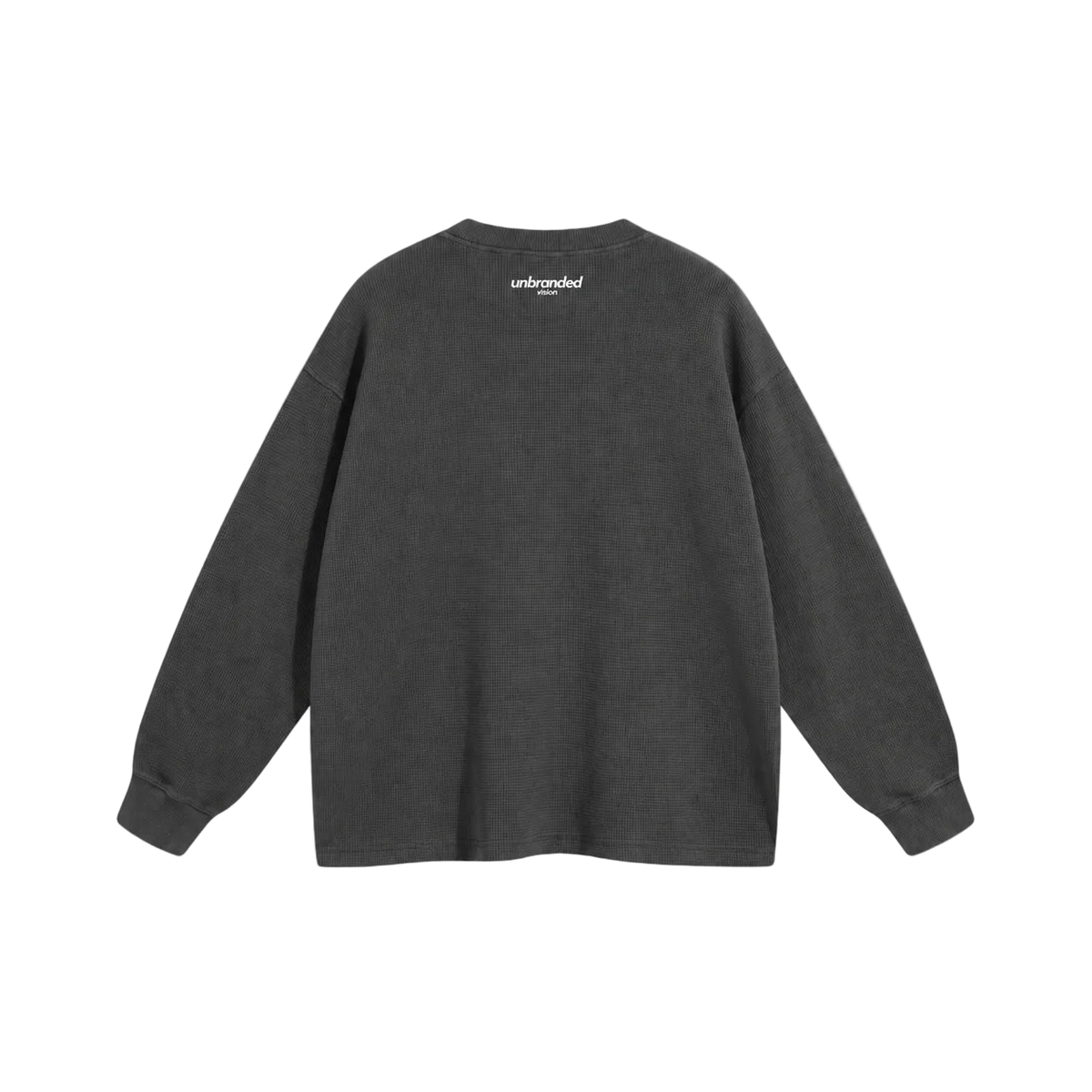 Charcoal grey waffle long sleeve sweatshirt
