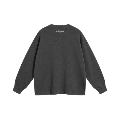 Charcoal grey waffle long sleeve sweatshirt