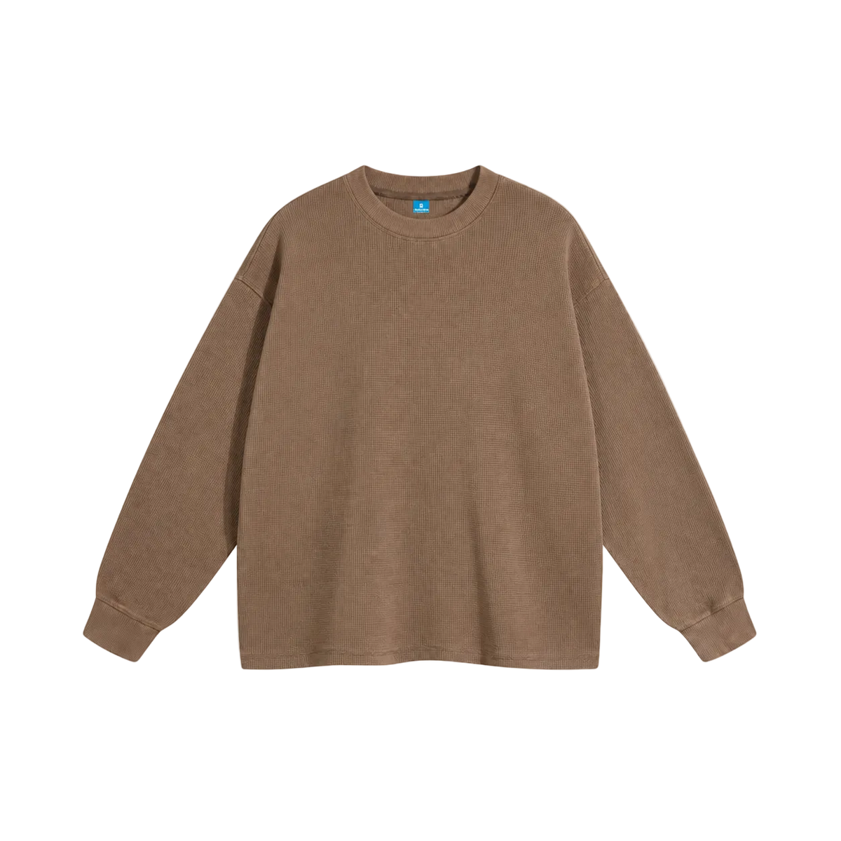 Brown waffle long sleeve sweatshirt