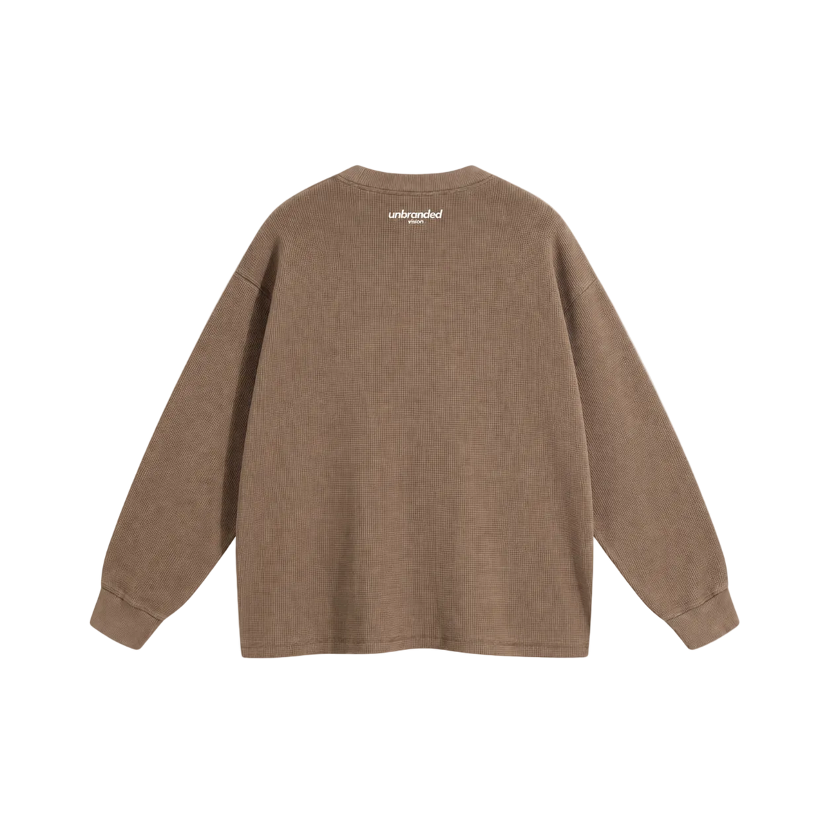Brown waffle long sleeve sweatshirt