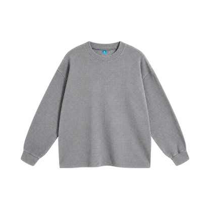 Grey waffle long sleeve sweatshirt