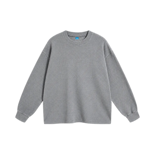 Grey waffle long sleeve sweatshirt