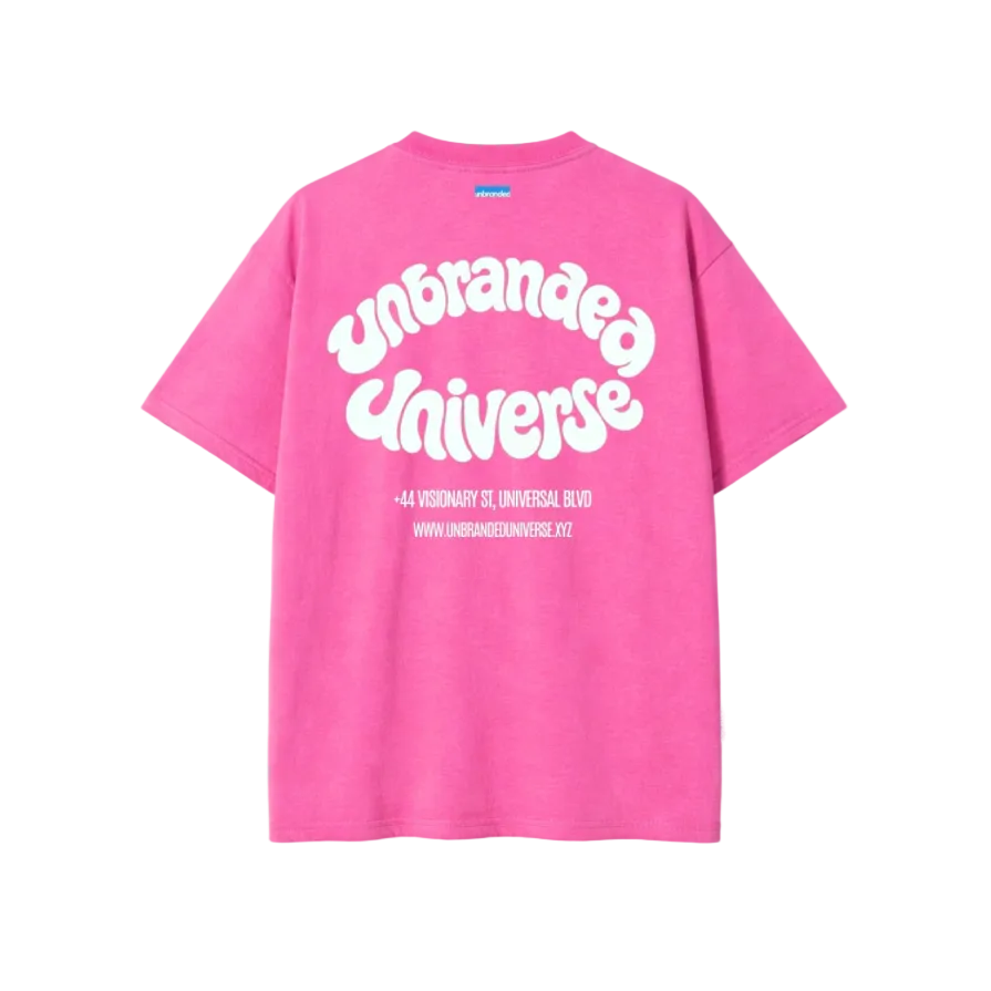 Pink universe wash tee
