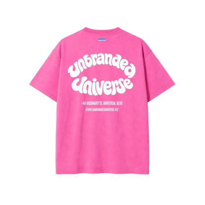 Pink universe wash tee