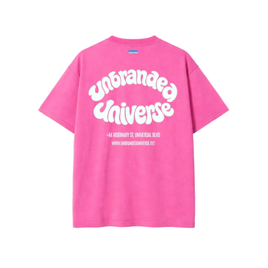 Pink universe wash tee