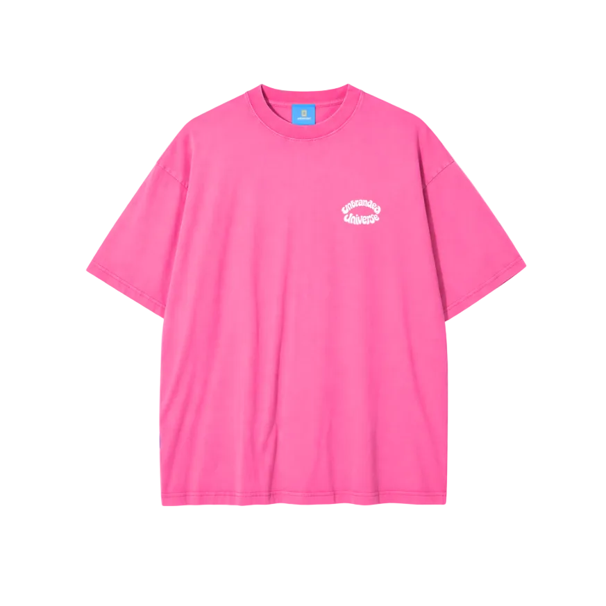 Pink universe wash tee