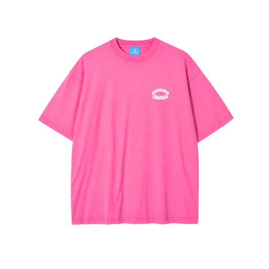 Pink universe wash tee