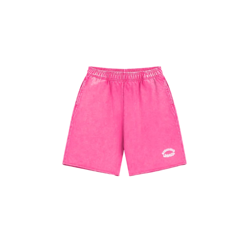 Pink universe wash shorts